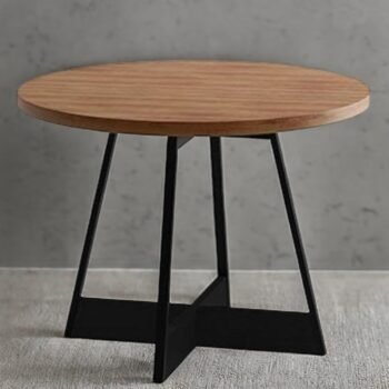 Mesa Átria 1594 Redonda 100 Preto/Nogal - CARRARO MÓVEIS