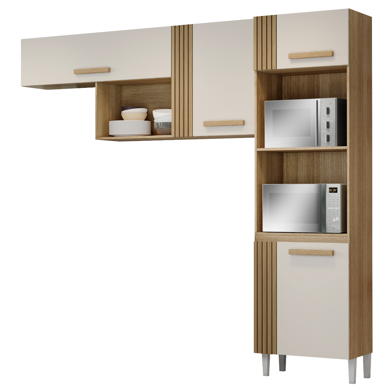 Cozinha 3 Peças Vitória Atacama/Off White - ARAMÓVEIS - Imagem 4