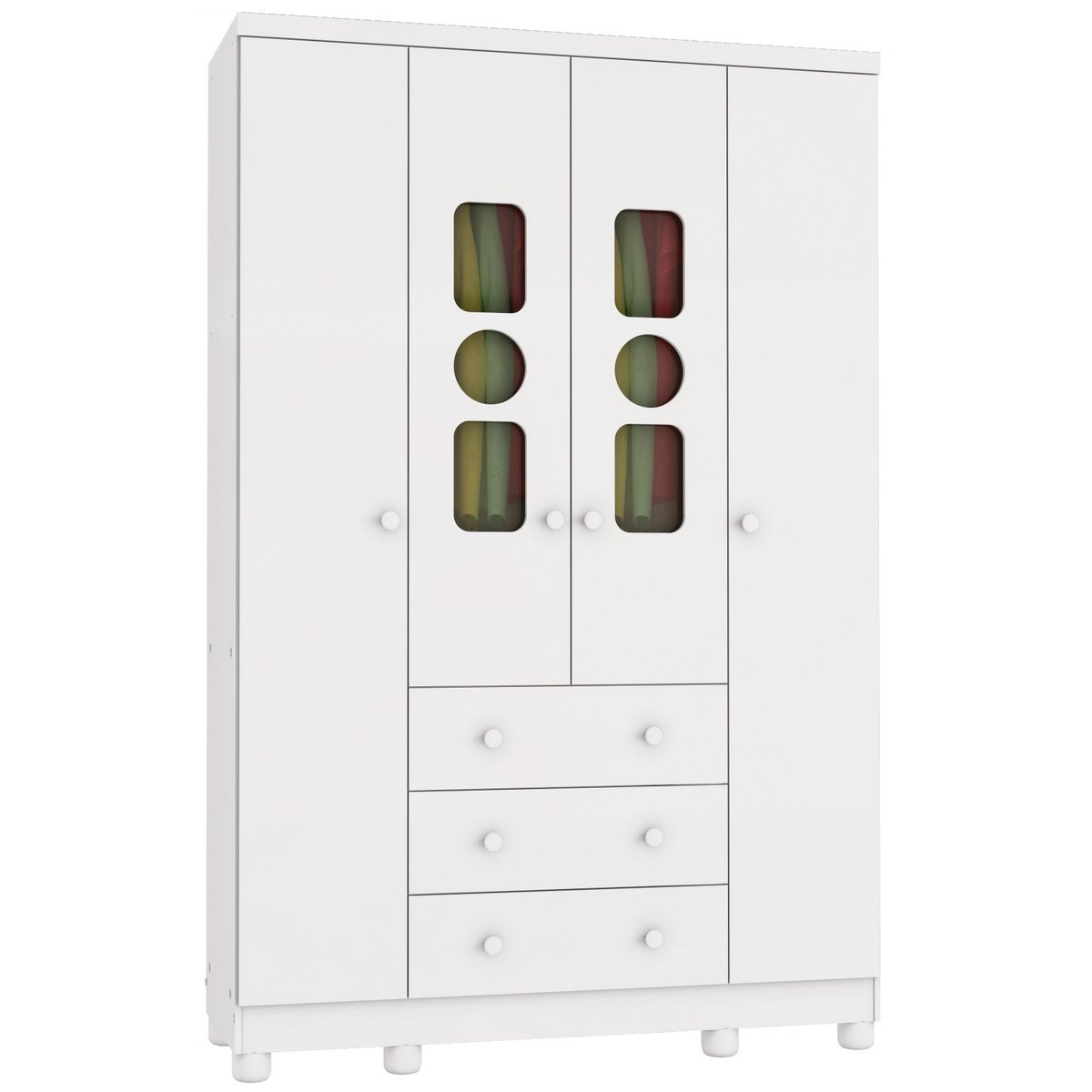 Guarda-Roupa 4 Portas Tedy Branco Brilho - PEROBA MÓVEIS - Imagem 4