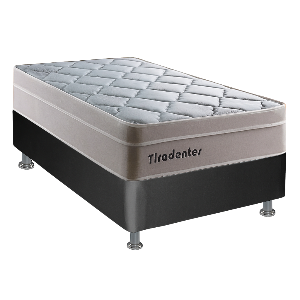 Colchão Solteiro Tiradentes D28 + Base Box Simples Corino Preto – COLCHOMINAS + ALTO NÍVEL CAMAS E COLCHÕES - Imagem 2