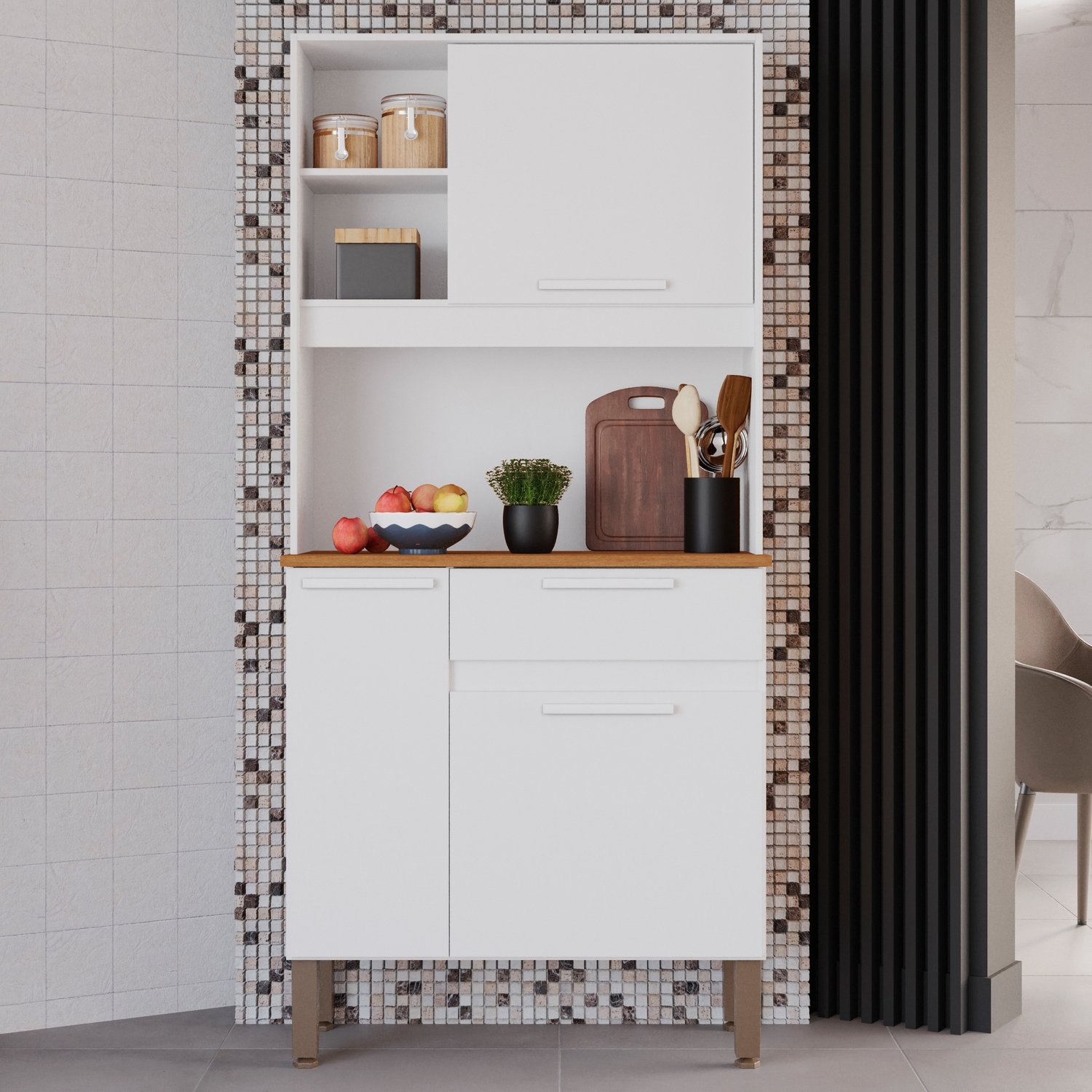 Kit Cozinha Lia 0,83 m Branco - SALLÊTO