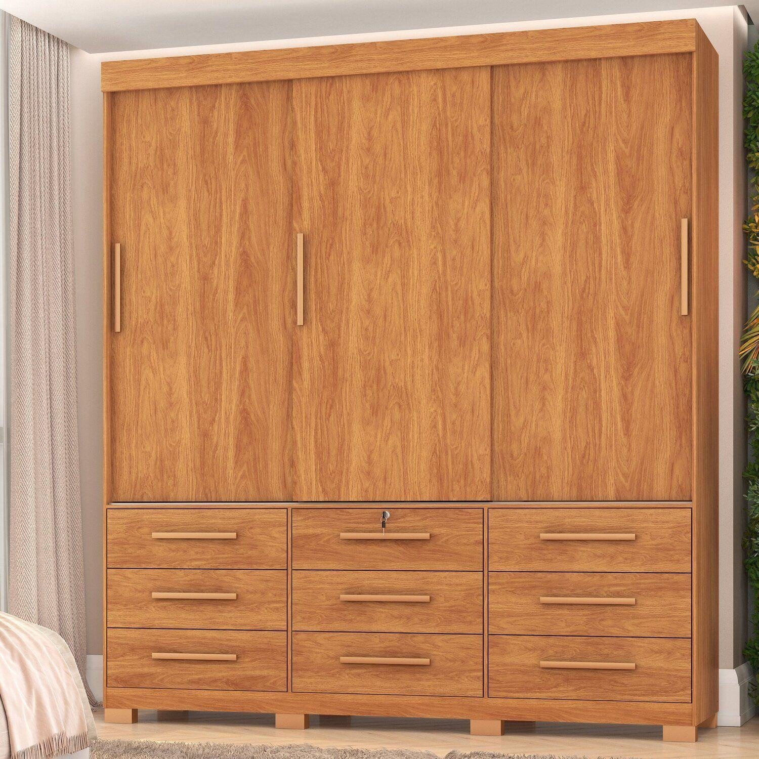 Guarda-Roupa 3 Portas Toronto RP1930 2,00 m Cinamomo/Off White/Cinamomo - FELLICCI - Imagem 4