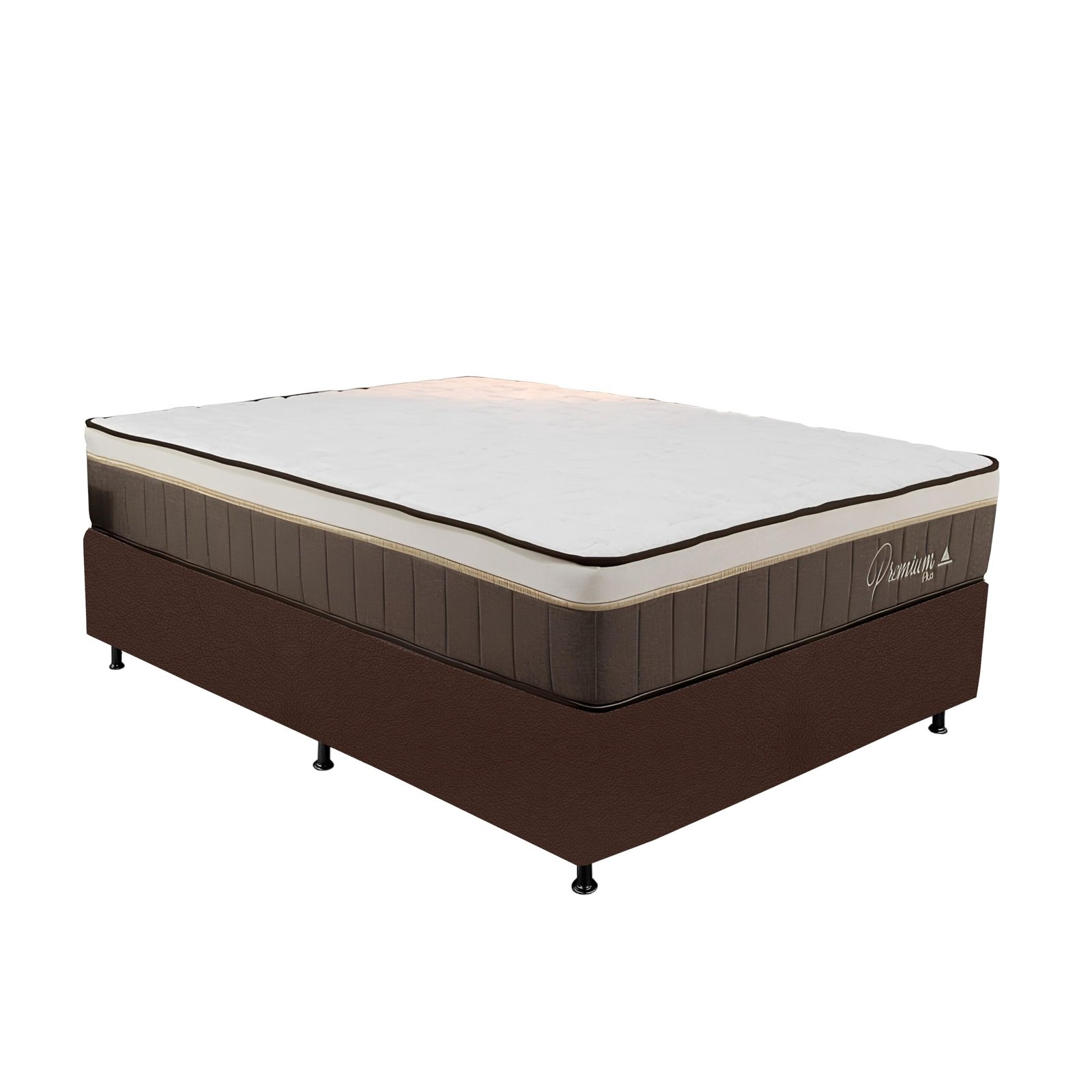 Colchão Casal Rondopremium Plus D33 + Base Box Simples Corino Marrom – RONDOMÓVEIS + ALTO NÍVEL CAMAS E COLCHÕES - Imagem 2
