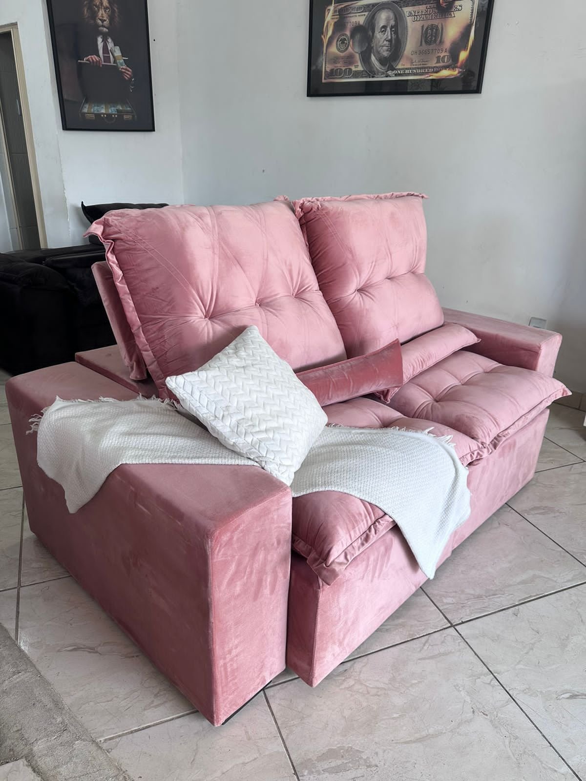 Sofá Retrátil e Reclinável Avalon 2,30 m Rosé - IMPÉRIO ESTOFADOS - Imagem 3