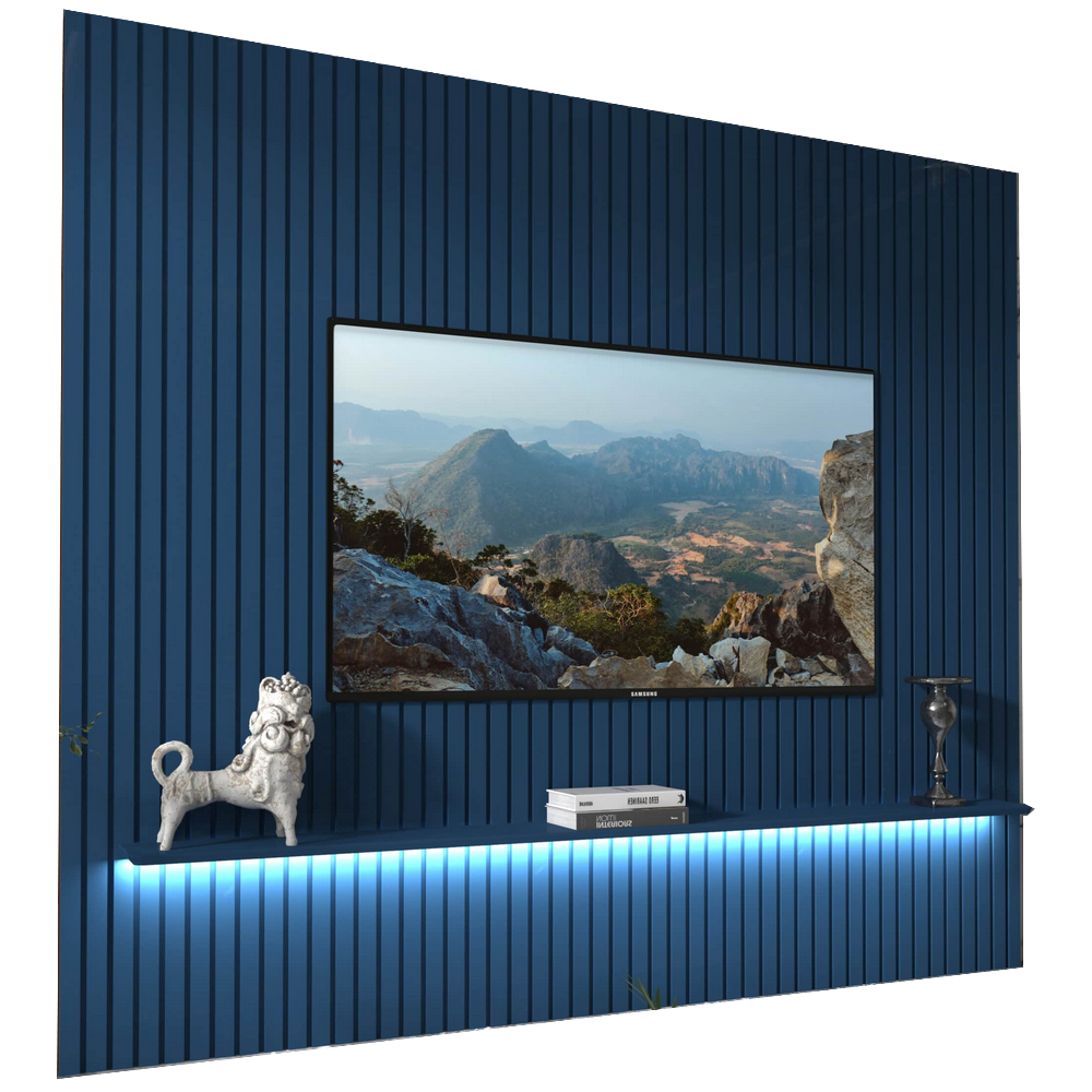 Painel até 85″ Nobre Ripado 230 Azul – GELIUS - Imagem 4