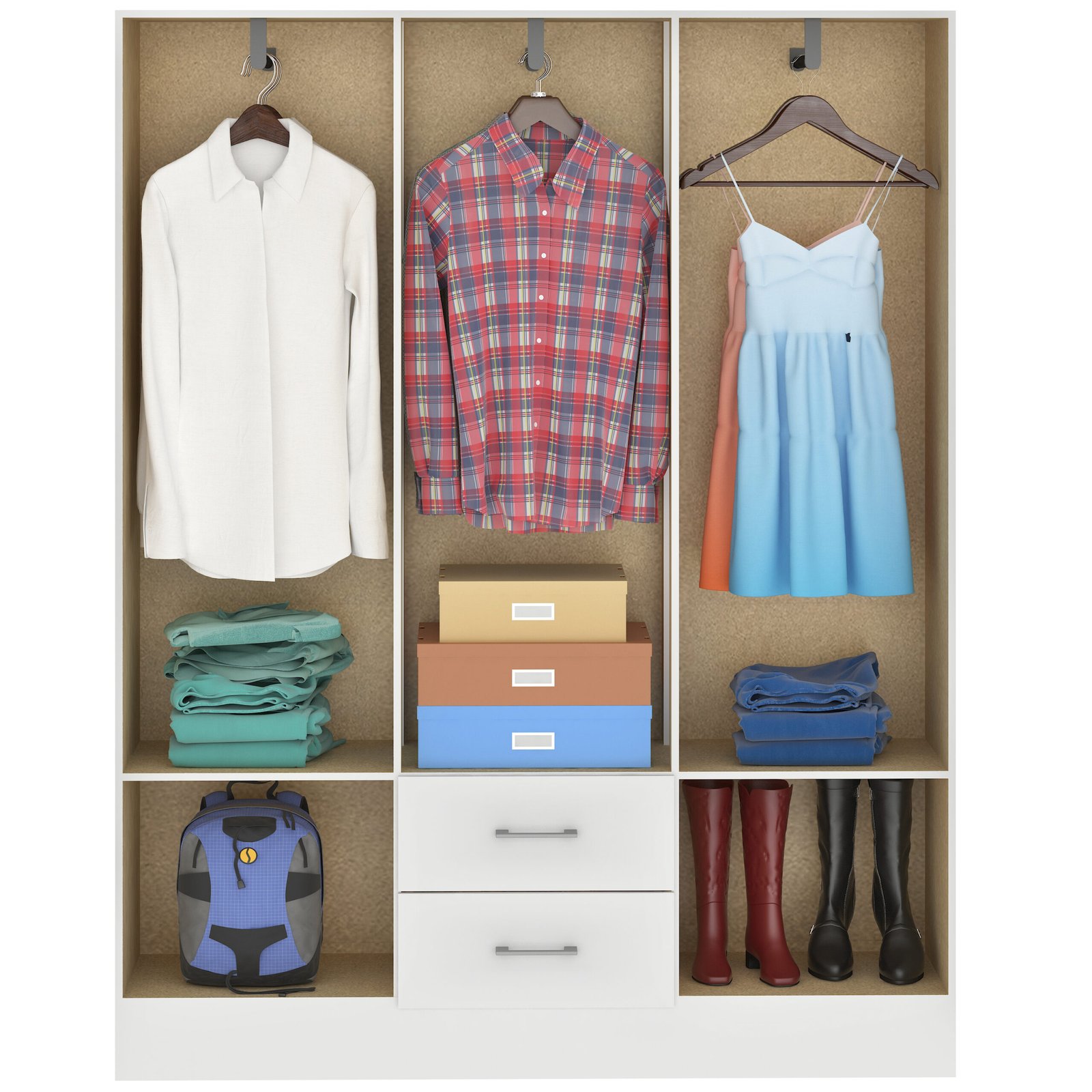 Guarda-Roupa 6 Portas Jamaica 6002 1,34 m Branco - FELLICCI - Imagem 4