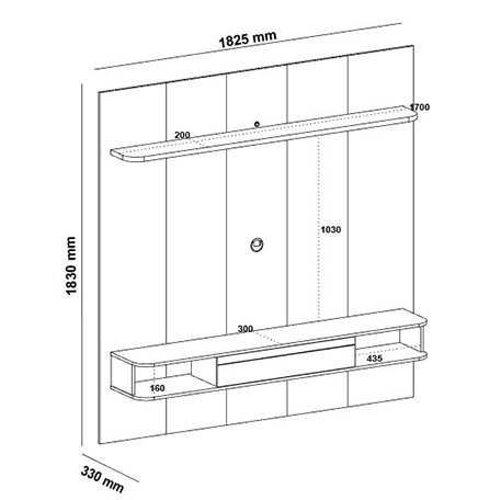 Painel até 75" Belluno Cinamono/Off White - ARTELY - Imagem 4