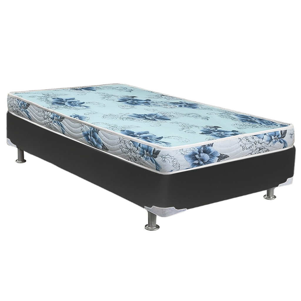 Colchão Solteiro Dream Soft + Base Box Simples Corino Preto – ORTOBOM + BIOSTAR - Imagem 2