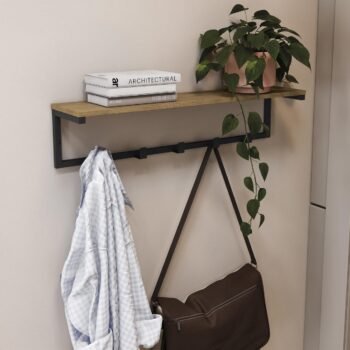 Cabideiro de Parede LI042 Freijó/Preto Fosco - KAPPESBERG