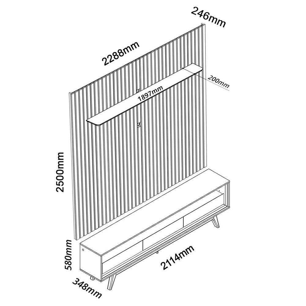 Painel até 85″ Nobre 230 Azul + Rack Requinte 212 Off White/Azul – GELIUS - Imagem 5