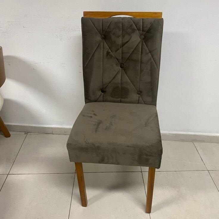 Mesa Alegra 120 Cinamomo com 4 Cadeiras Yasmim Veludo Marrom – JCM MOVELARIA + KM DECOR - Imagem 2