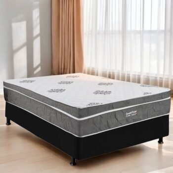 Colchão Casal Essential Pocket D26 + Base Box Simples Corino Preto – INOVAFLEX + BIOSTAR