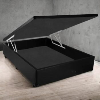 Base Box Casal Baú Corino Preto - ALTO NÍVEL CAMAS E COLCHÕES