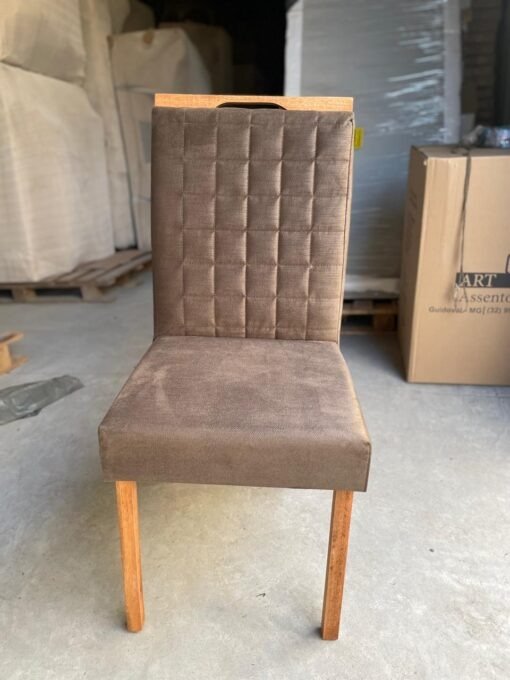 Mesa Salinas/Helô/Los Angeles 90 Cinamomo/Off White com Cadeiras Pandora 01 Veludo Marrom 134 – CEL MÓVEIS + CARVALHO - Imagem 2