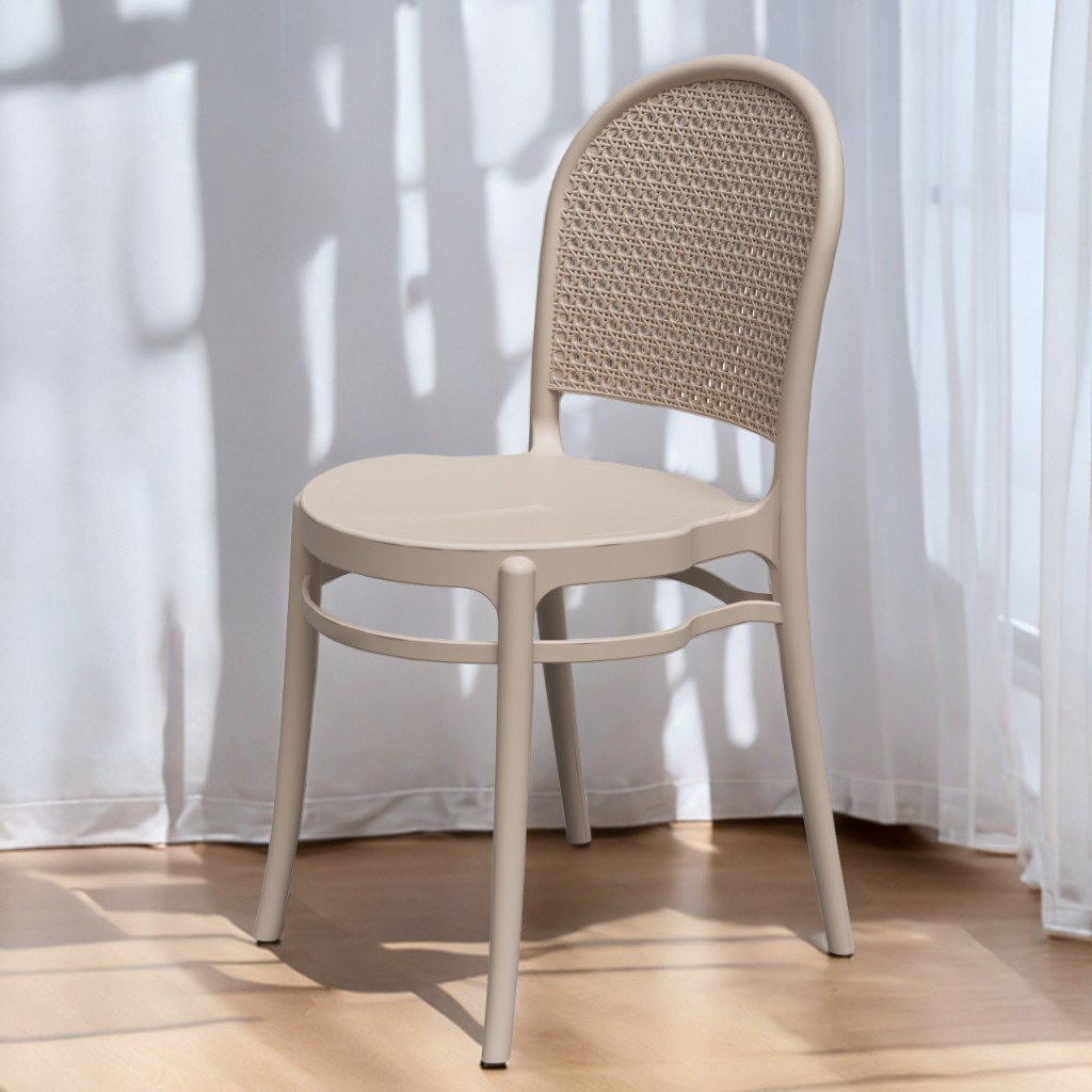 Cadeira Telinha Retrô Natural - FORTE PLÁSTICO