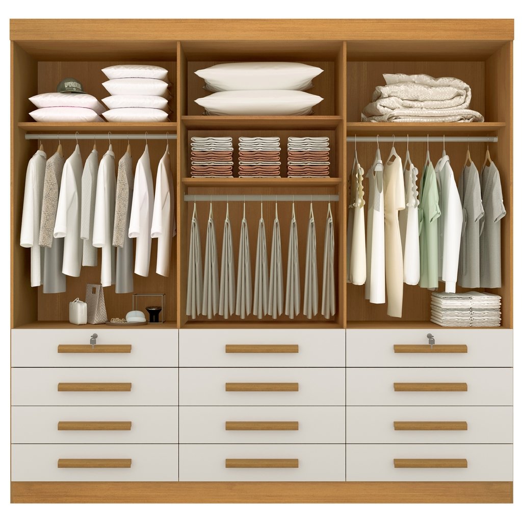 Guarda-Roupa 6 Portas Mônaco + Cômoda Ipanema Cinamono/Off White – D’DORO MÓVEIS - Imagem 4