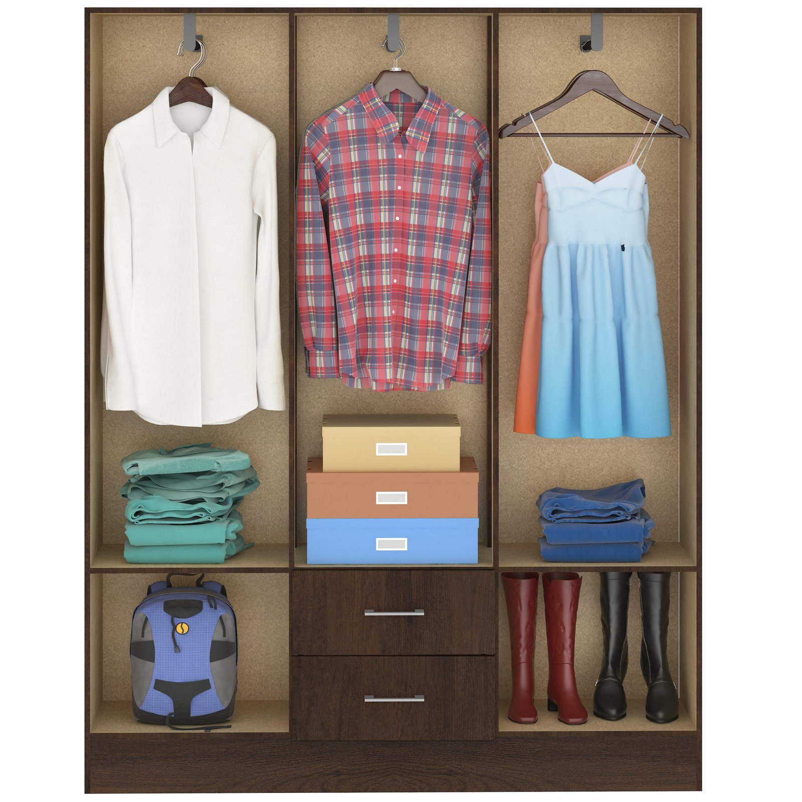 Guarda-Roupa 6 Portas Jamaica 6002 1,34 m Preto - FELLICCI - Imagem 4