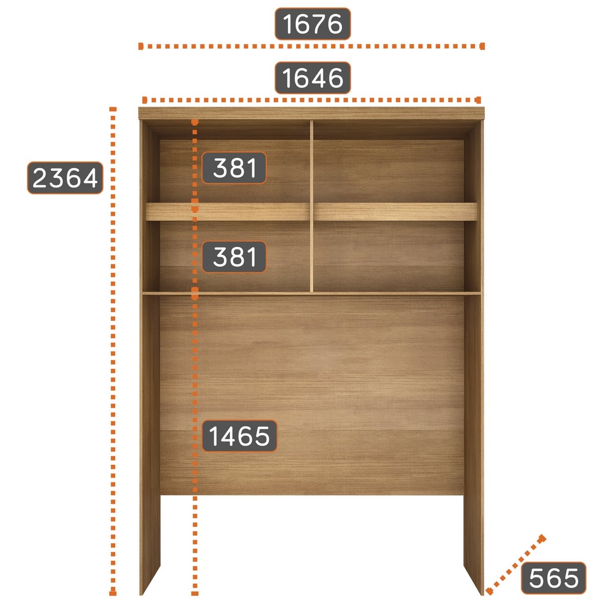 Módulo Aéreo Casal/Queen Rizon 1.67 Cumaru/Fendi - NOVO HORIZONTE - Imagem 3