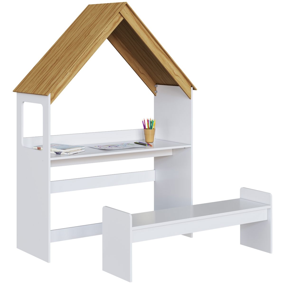 Kit Casinha Branco Brilho/Amêndoa- PEROBA MÓVEIS - Imagem 2