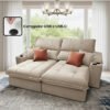 Sofá Retrátil e Reclinável Afrodite Slim 2,90 m Veludo Bege 106 – ZARAT ESTOFADOS