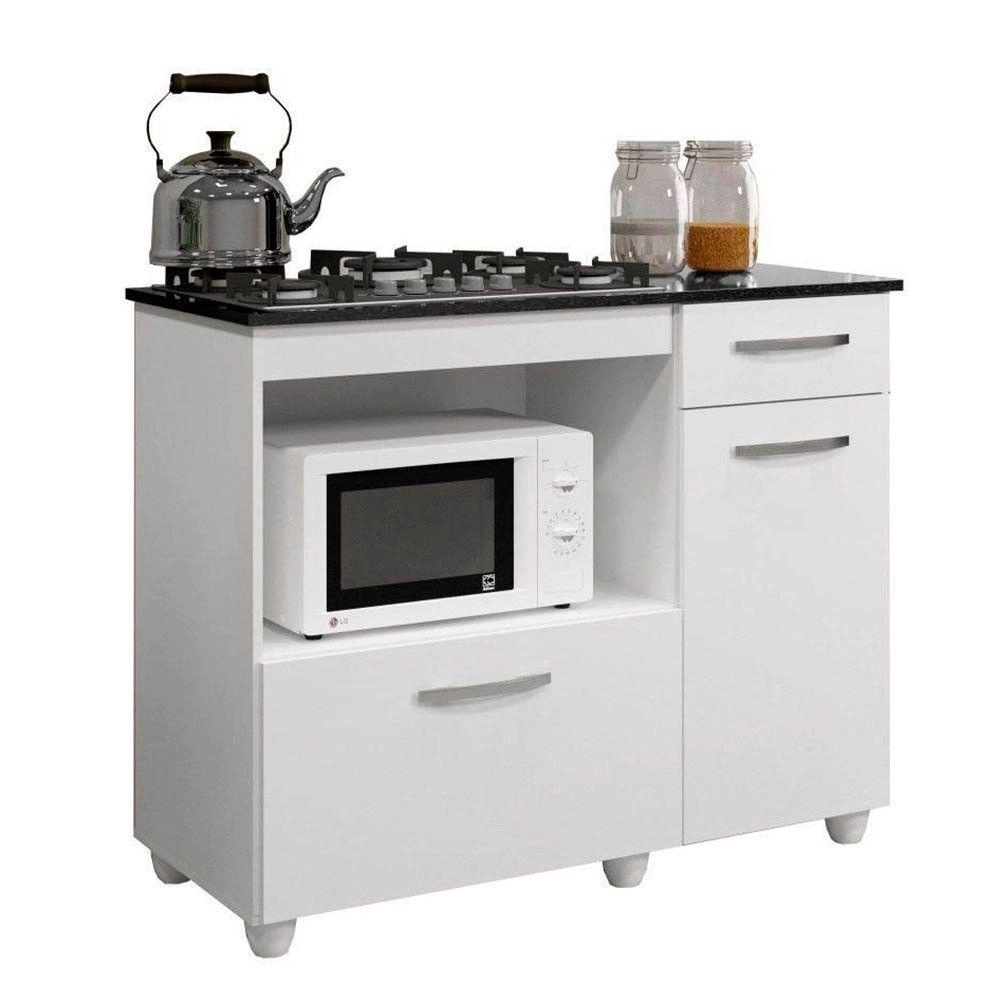 Balcão para Cooktop 5 Bocas Violeta Branco - KAIKI MÓVEIS - Imagem 2