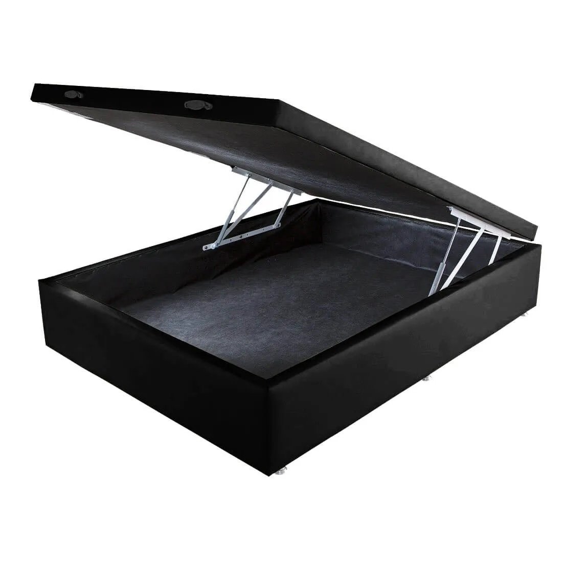 Base Box Casal Baú Corino Preto - BIOSTAR