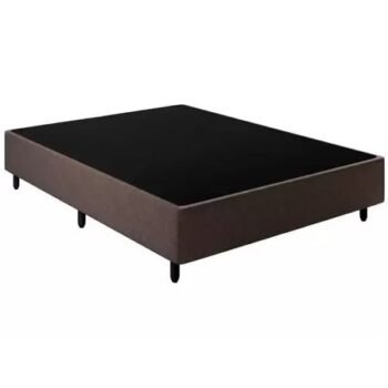 Base Box Casal Simples Corino Marrom - BIOSTAR