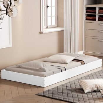 Cama Auxiliar Solteiro Mili Branco - MADEC/VJ MÓVEIS