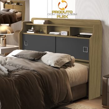 Cabeceira Queen Jéssica Freijó/Grafite/Freijó - MADEC/VJ MÓVEIS