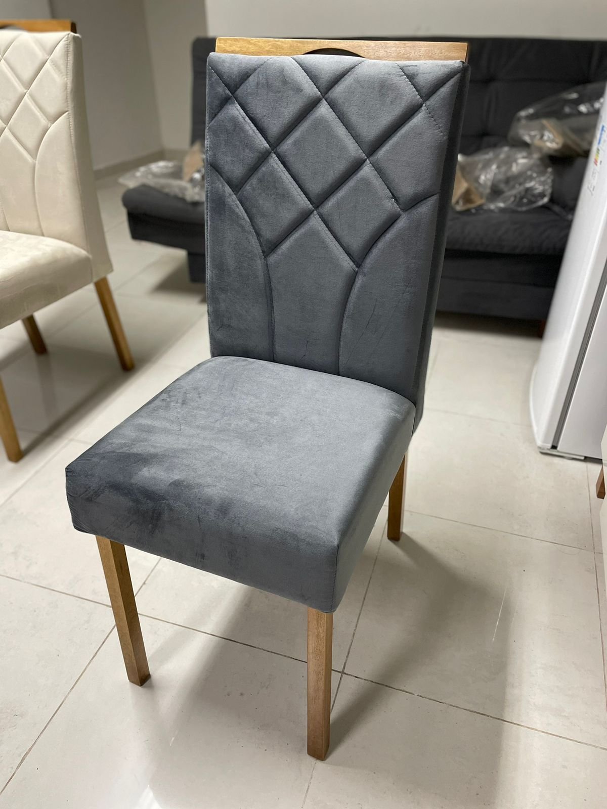 Kit 2 Cadeiras Stella Mel Naturale Grafite – CLEFATOS DECOR - Imagem 3