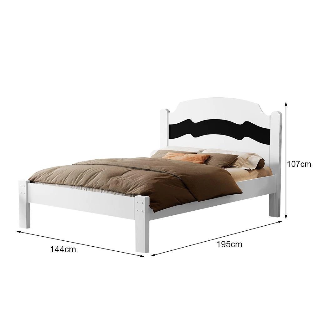 Cama Casal/Viúva Íris Branco/Preto/Branco - MADEC/VJ MÓVEIS - Imagem 6