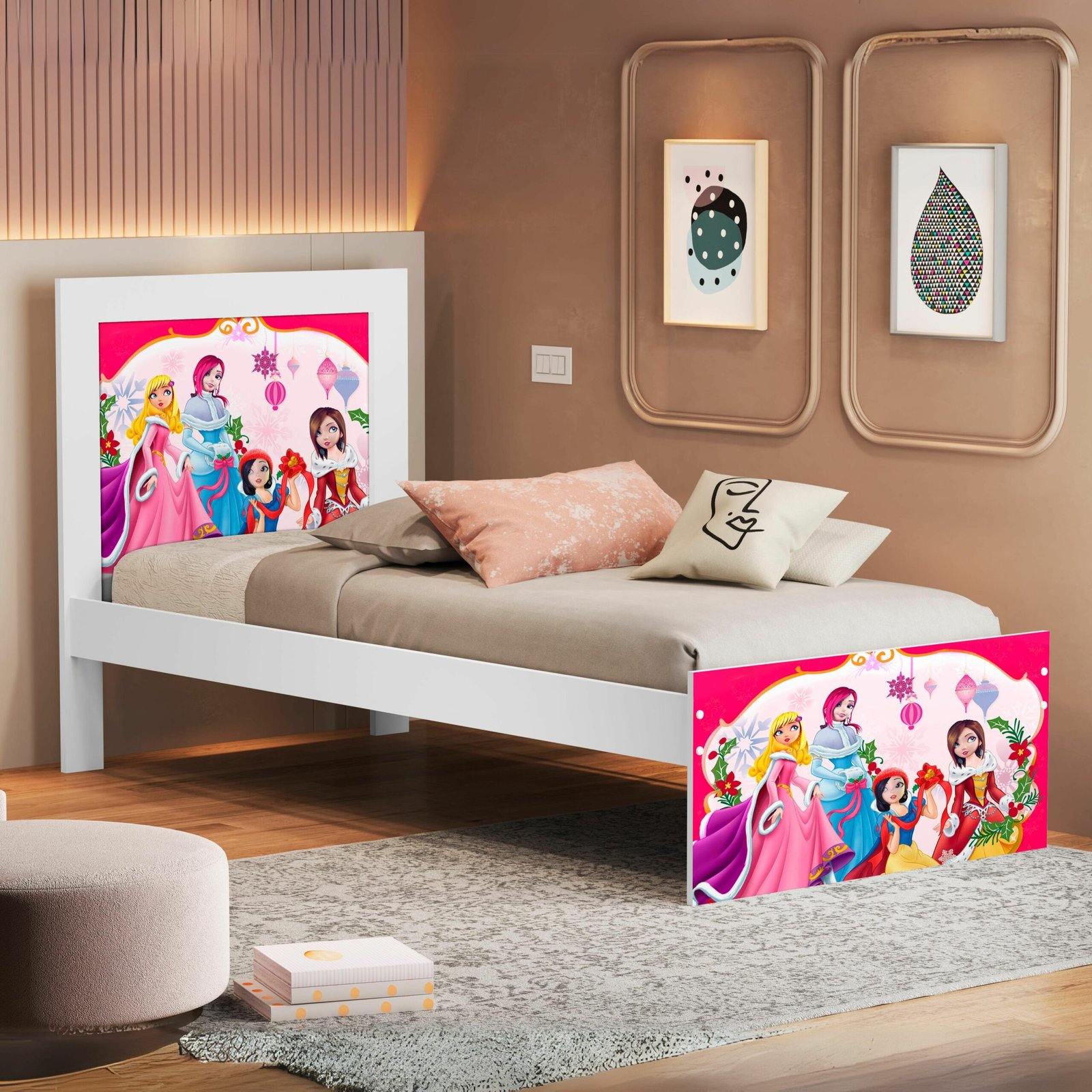 Cama Solteiro Marina (Menina) Princesas 401354 - MADEC/VJ MÓVEIS