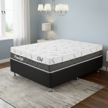 Colchão Casal Prime Light 26 cm D28 + Base Box Simples Corino Preto – ORTHOPRIME + BIOSTAR