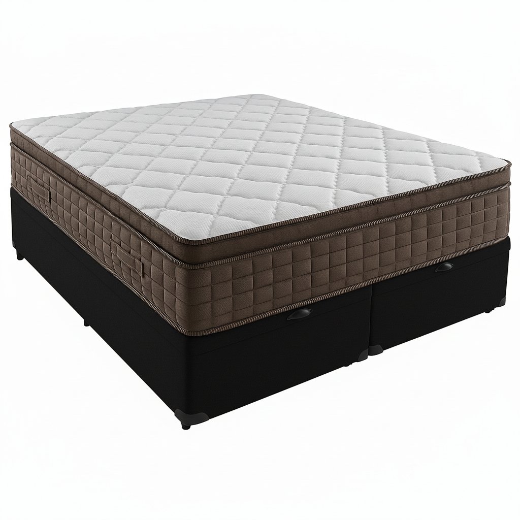 Colchão Queen Star One D28/AG D70 + Base Box Baú Corino Preto - ANJOS COLCHÕES + ALTO NÍVEL CAMAS E COLCHÕES - Imagem 3