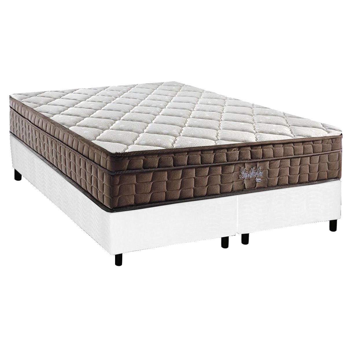 Colchão Queen Star One D28/AG D70 + Base Box Simples Corino Branco - ANJOS COLCHÕES + ALTO NÍVEL CAMAS E COLCHÕES - Imagem 2