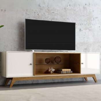 Rack até 60" Thor R418 Off White/Freijó - DALLA COSTA