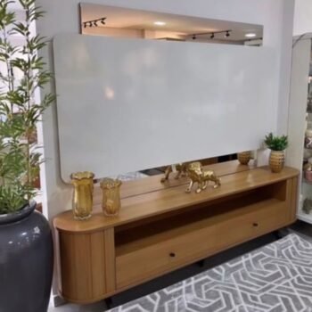 Home até 65" Creta TB303E Off White/Freijó - DALLA COSTA