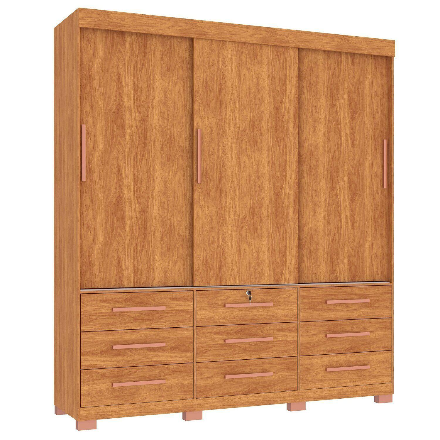 Guarda-Roupa 3 Portas Toronto RP1930 2,00 m Cinamomo/Off White/Cinamomo - FELLICCI - Imagem 10