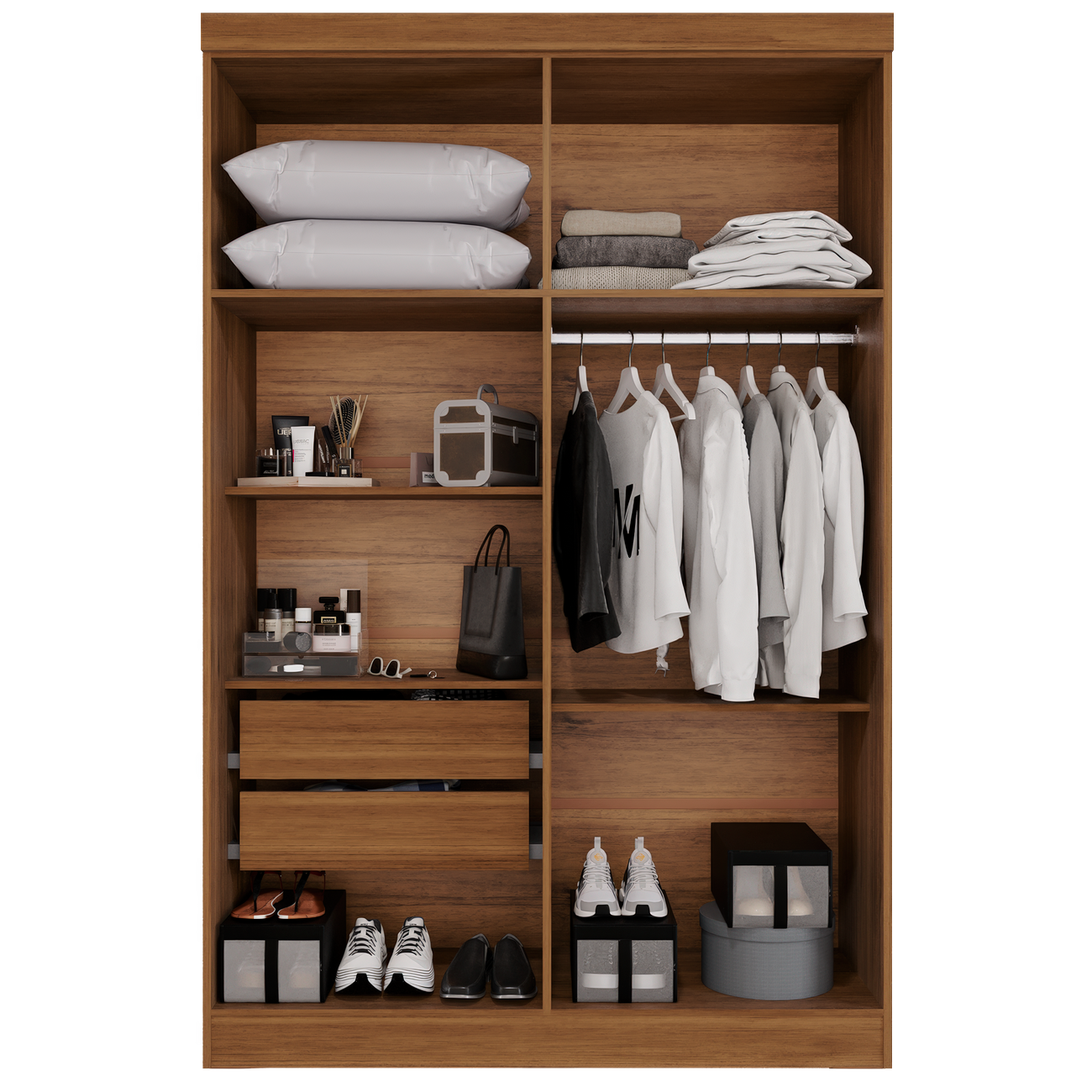 Guarda-roupa 4 Portas Recife 1,21 M Cinamomo/off White - Salleto - Imagem 2