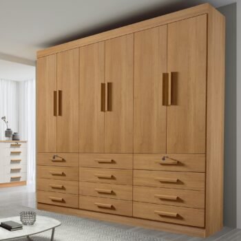 Guarda-Roupa 6 Portas Mônaco 2,40 m Cinamono – D’DORO MÓVEIS