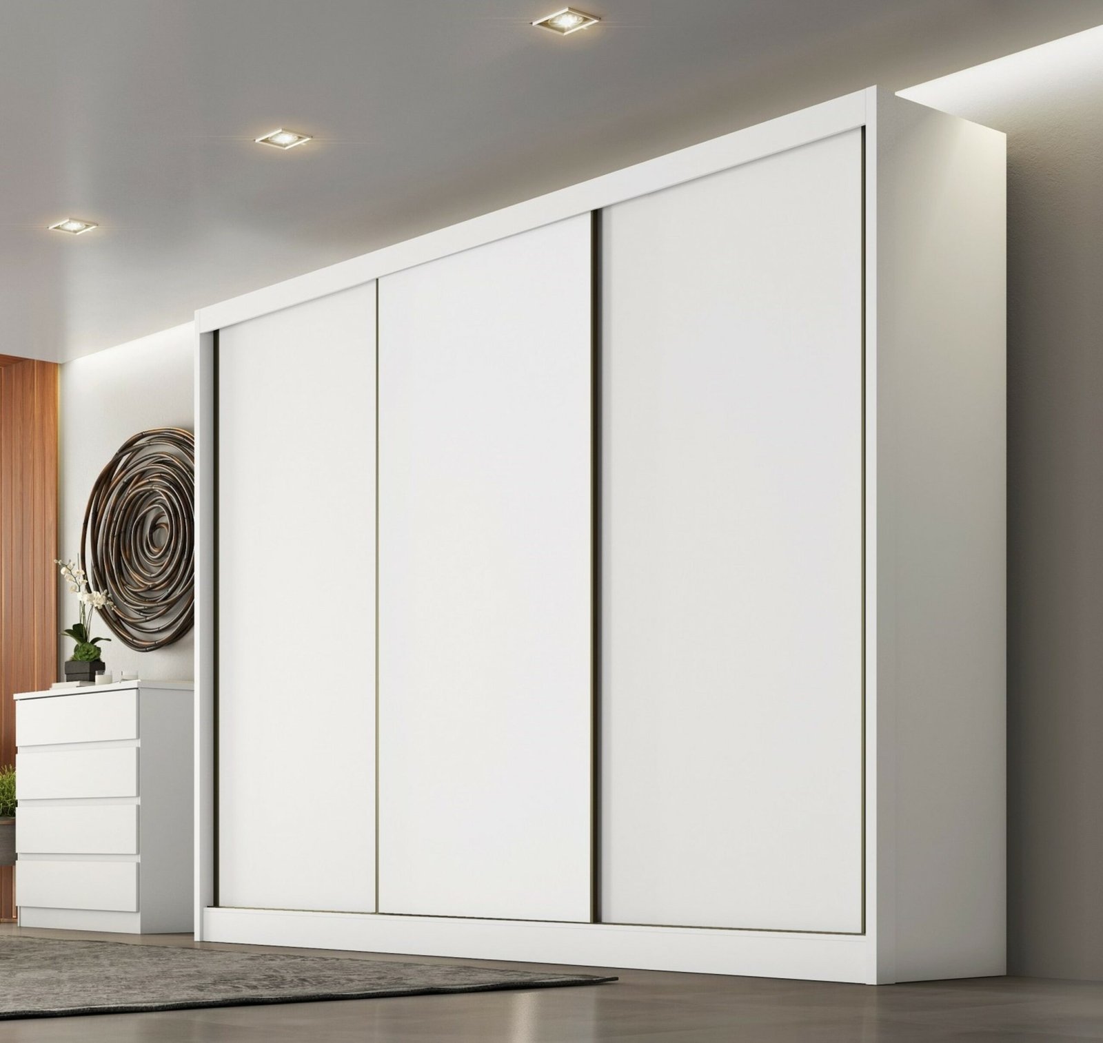 Guarda-Roupa Sollo Plus 2,744 m Branco - NOVO HORIZONTE