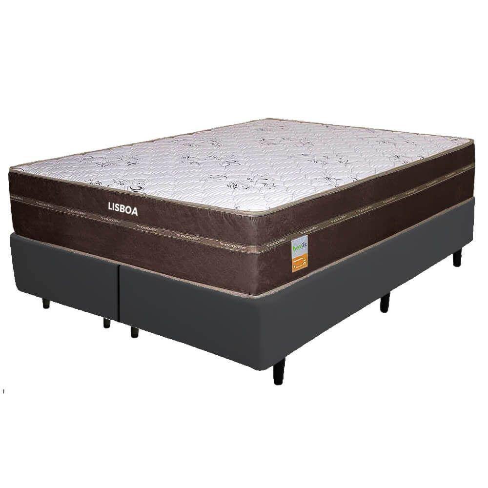 Colchão Queen Lisboa + Base Box Simples Corino Preto – ECOTEC + BIOSTAR - Imagem 2