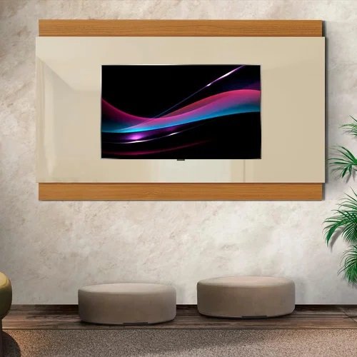 Painel até 75" Legacy 2.0 Off White/Cedro Natural - EDN MÓVEIS - Imagem 3