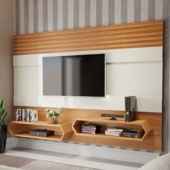 Painel até 65" Mônica PA22 Off White/Freijó – DALLA COSTA