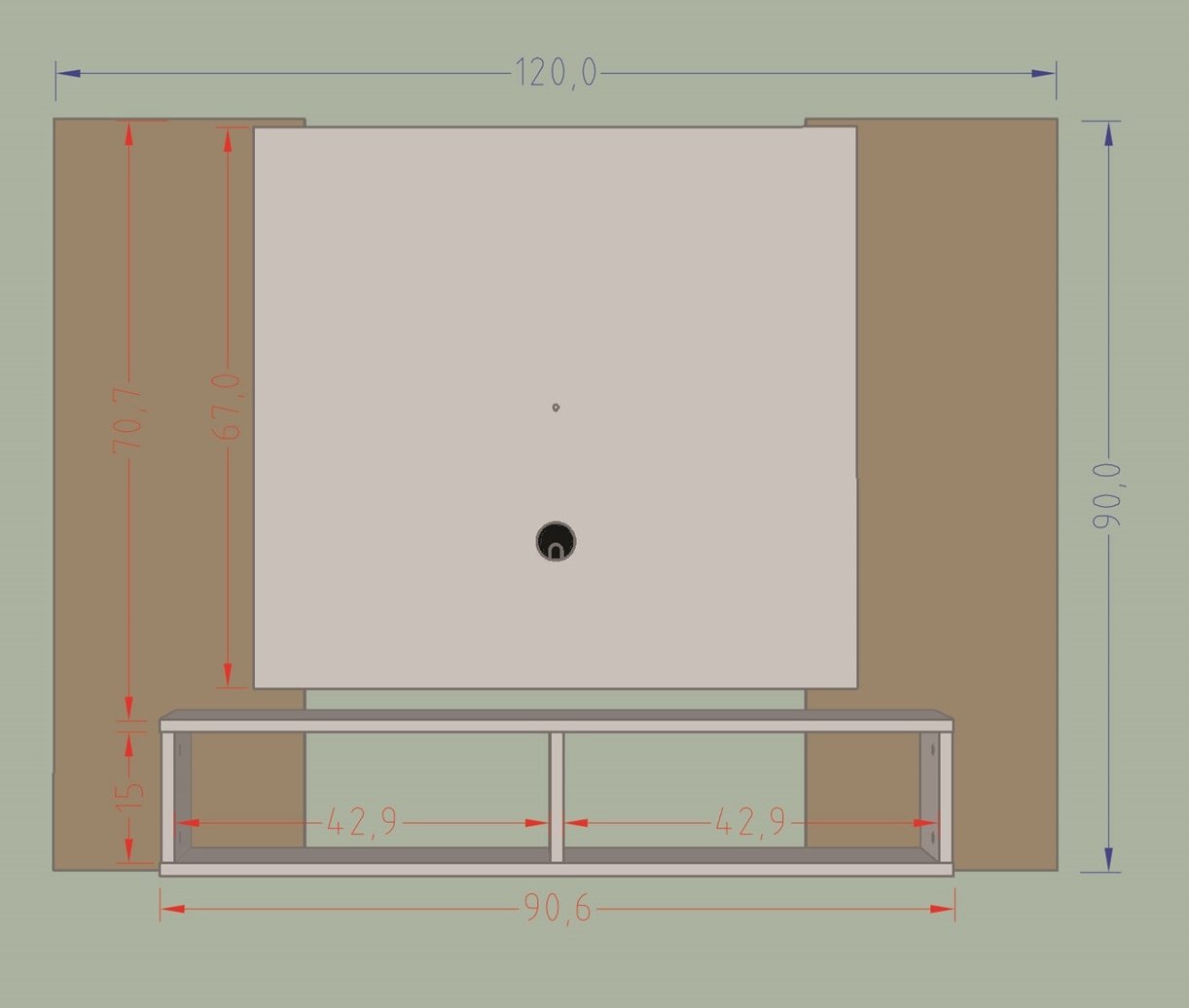 Painel até 47" Navi Preto/Ripado – BECHARA - Imagem 3