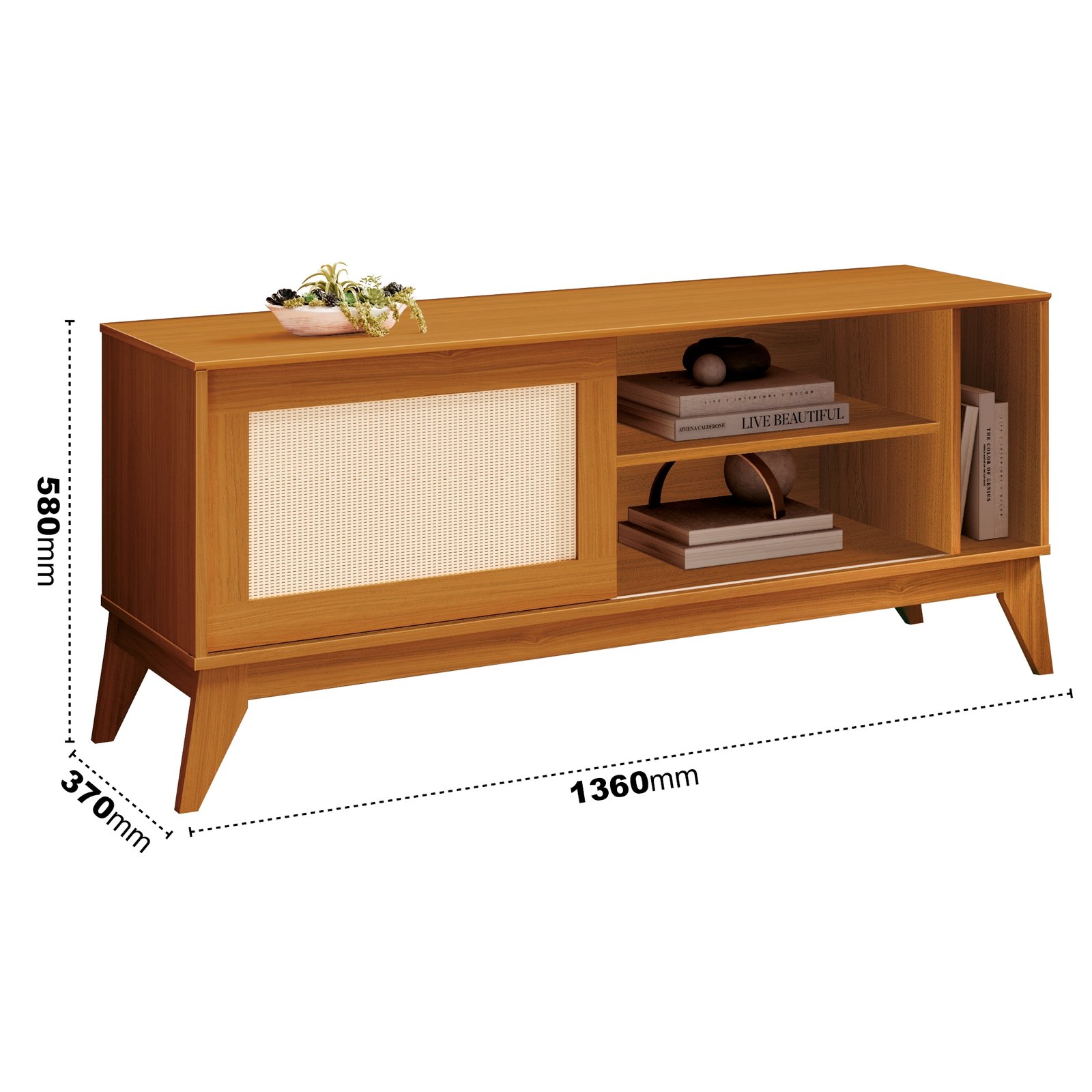 Rack até 55" Cayman Cedro - EDN MÓVEIS - Imagem 3