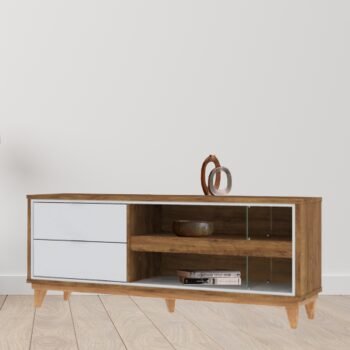 Rack até 65" Leon Canela/Off White – MIRARACK