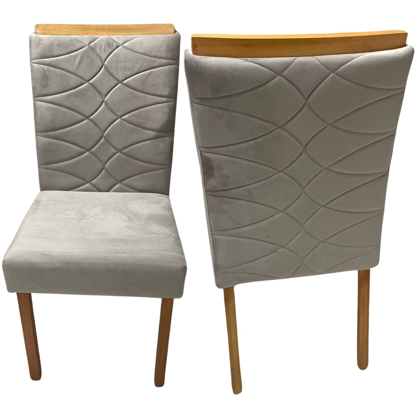 Kit 2 Cadeiras Safira Mel/Veludo Bege – WM DECOR - Imagem 6