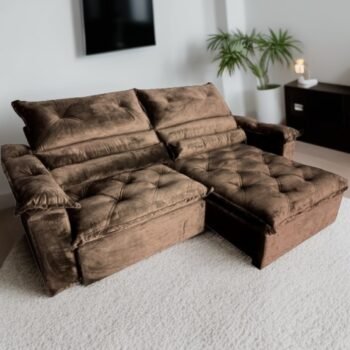 Sofá Retrátil e Reclinável Agata 2,40 m Marrom – IMPÉRIO ESTOFADOS(PROMOÇÃO)