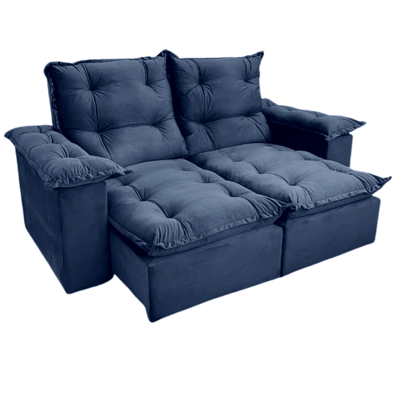 Sofá Retrátil e Reclinável Atenas 2,00 Azul - QUINE ESTOFADOS - Imagem 2